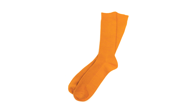 yellow socks on isolated white background