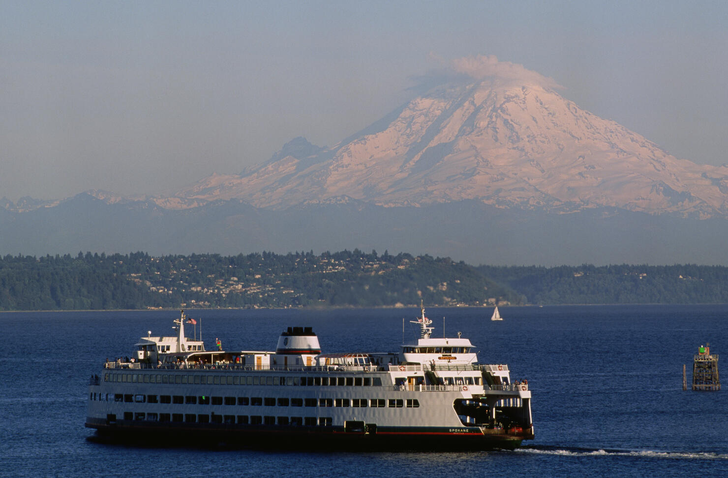 Ferry and Mount Rainier