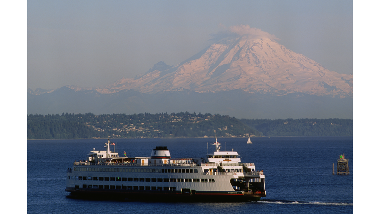 Ferry and Mount Rainier