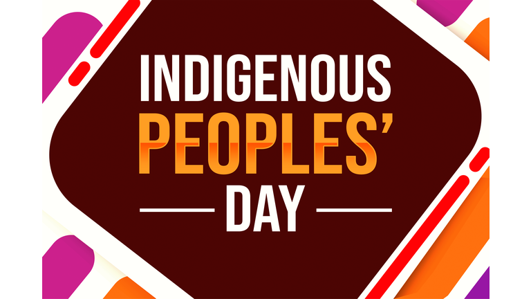 Indigenous people's day wallpaper design with colorful shapes and typography design. Celebrating the day of Indigenous people, backdrop