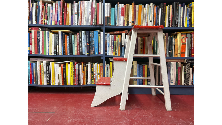 Used books and Folding Step Stool