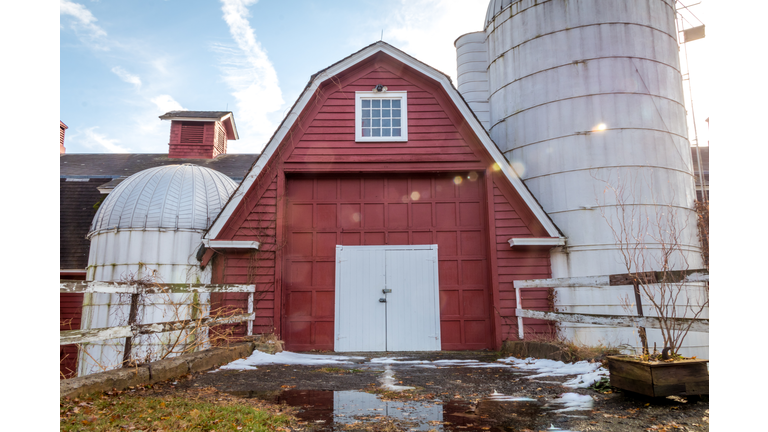 Barn restored at Lusscroft Farm at High Point State Park, NJ, on a sunny fall day