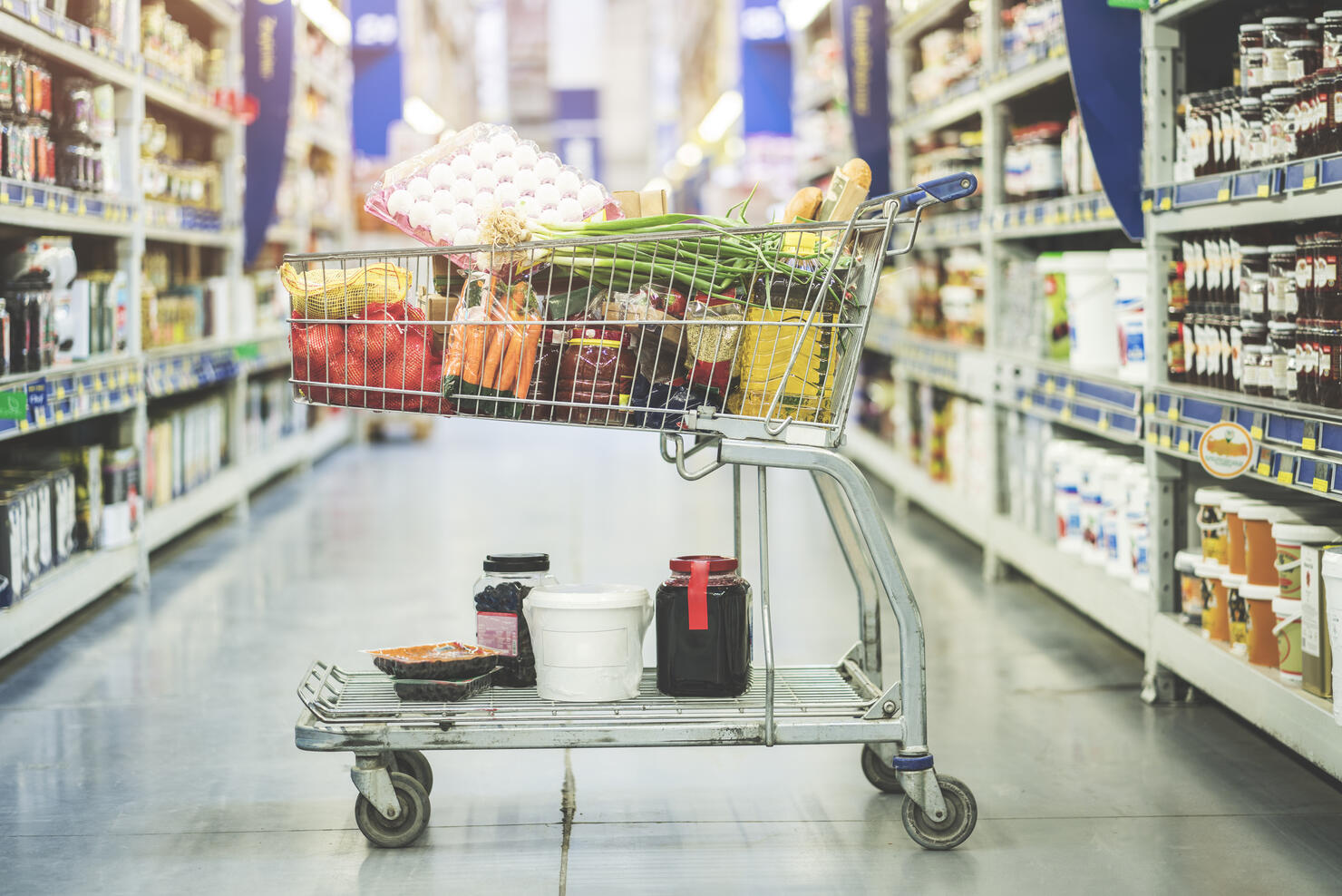 Shopping at supermarket, shopping concept