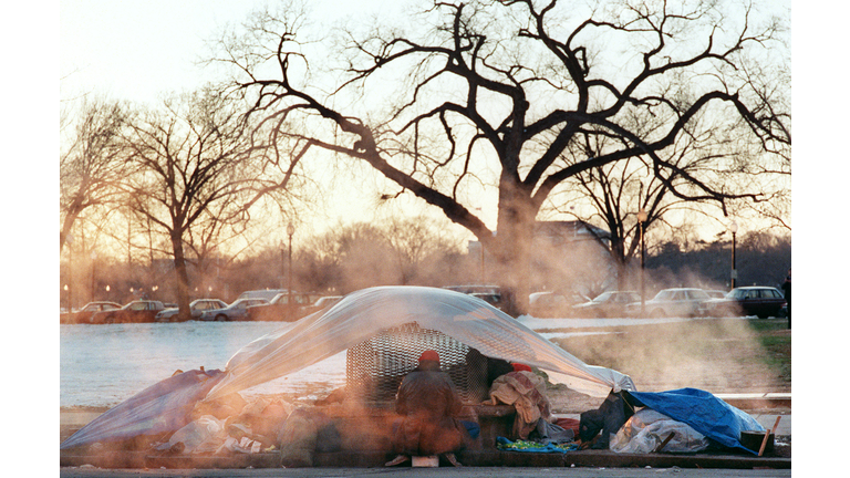 US-POVERTY-POOR-HOMELESS-TENT-COLD WEATHER