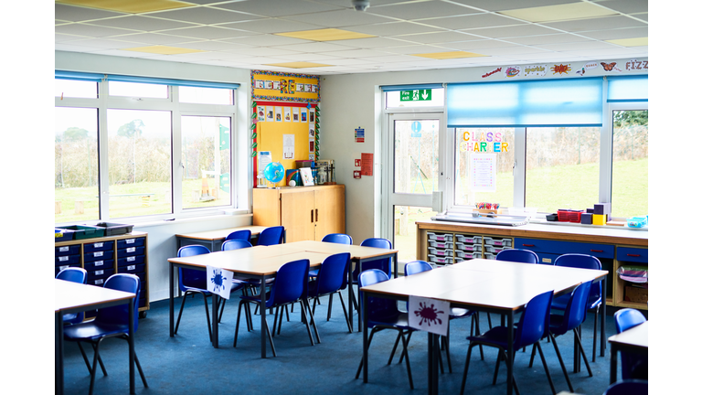 Empty primary school classroom