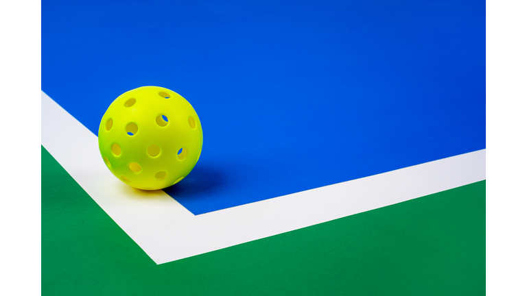 Outdoor Pickleball on the court line