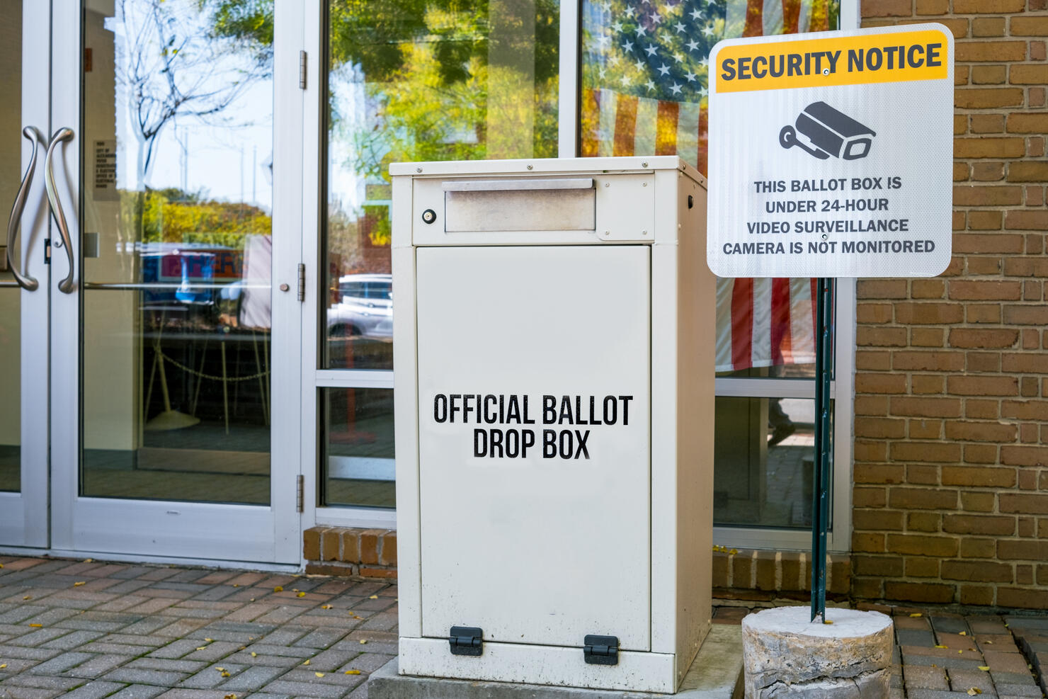 Voting Ballot Drop Box Outside of Polling Place