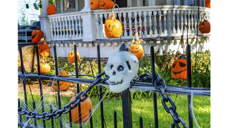 Halloween Decorations Iron Gate Garden District New Orleans Louisiana