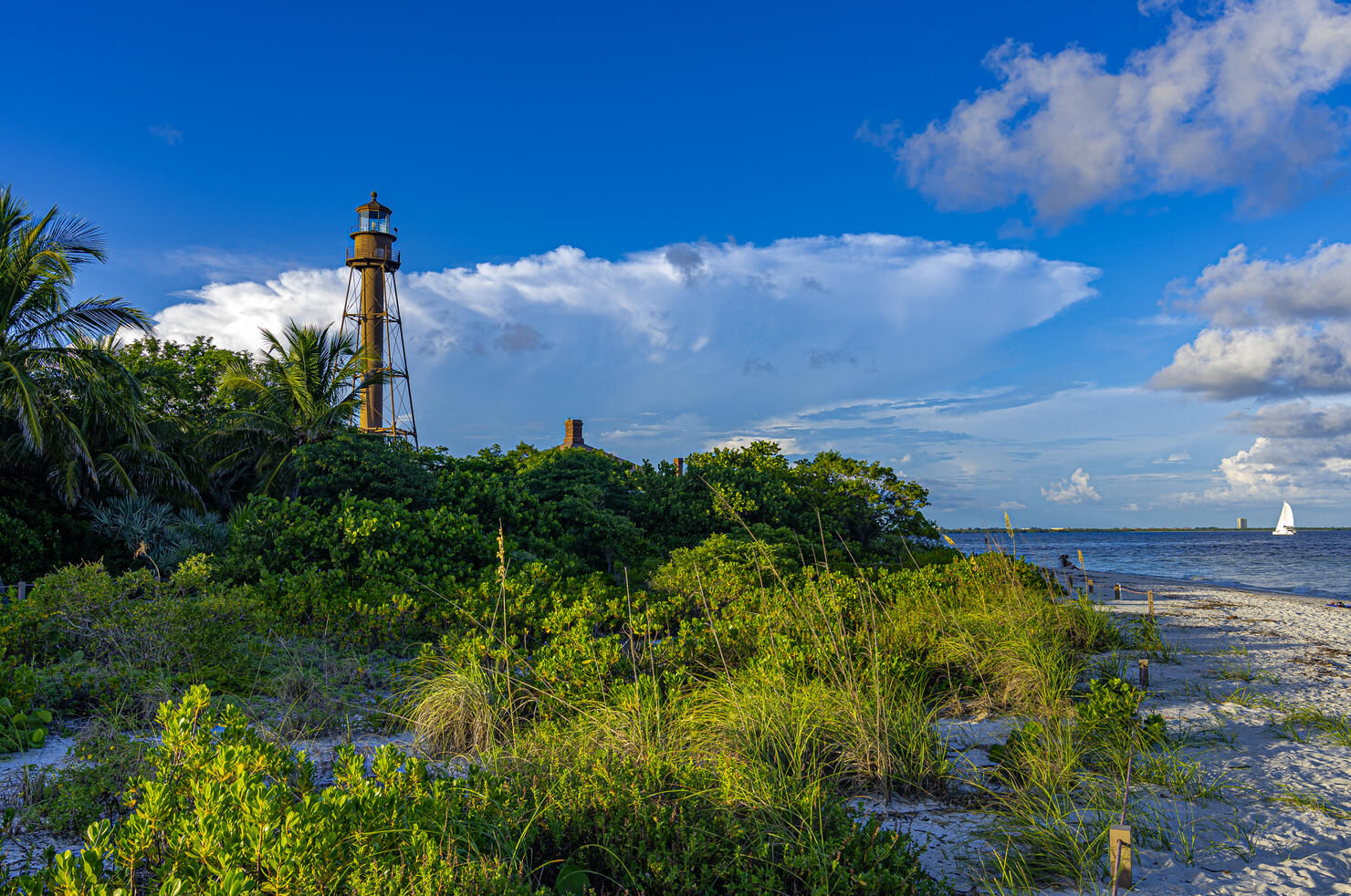 Sanibel Island Beach and Lighthouse