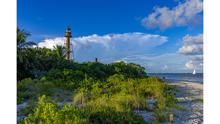 Sanibel Island Beach and Lighthouse