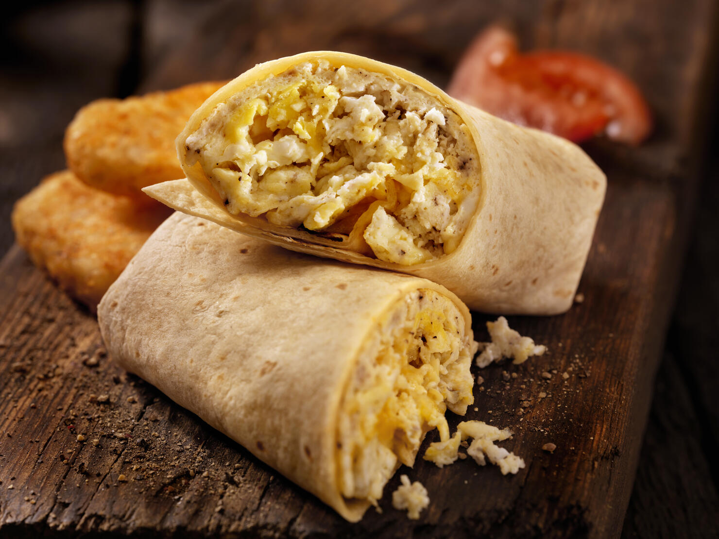 Scrambled Egg and Cheese Breakfast Wrap