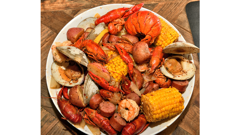 Directly above shot of food in plate on table,North Brunswick Township,New Jersey,United States,USA