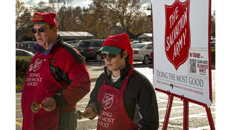 Salvation army donation bell ringers