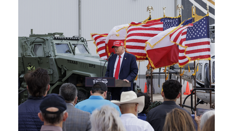 Former President Trump Visits The Southern Border With Texas Governor Abbott