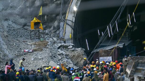 Rescuers Free All 41 Workers From Collapsed Tunnel In India After 17 Days