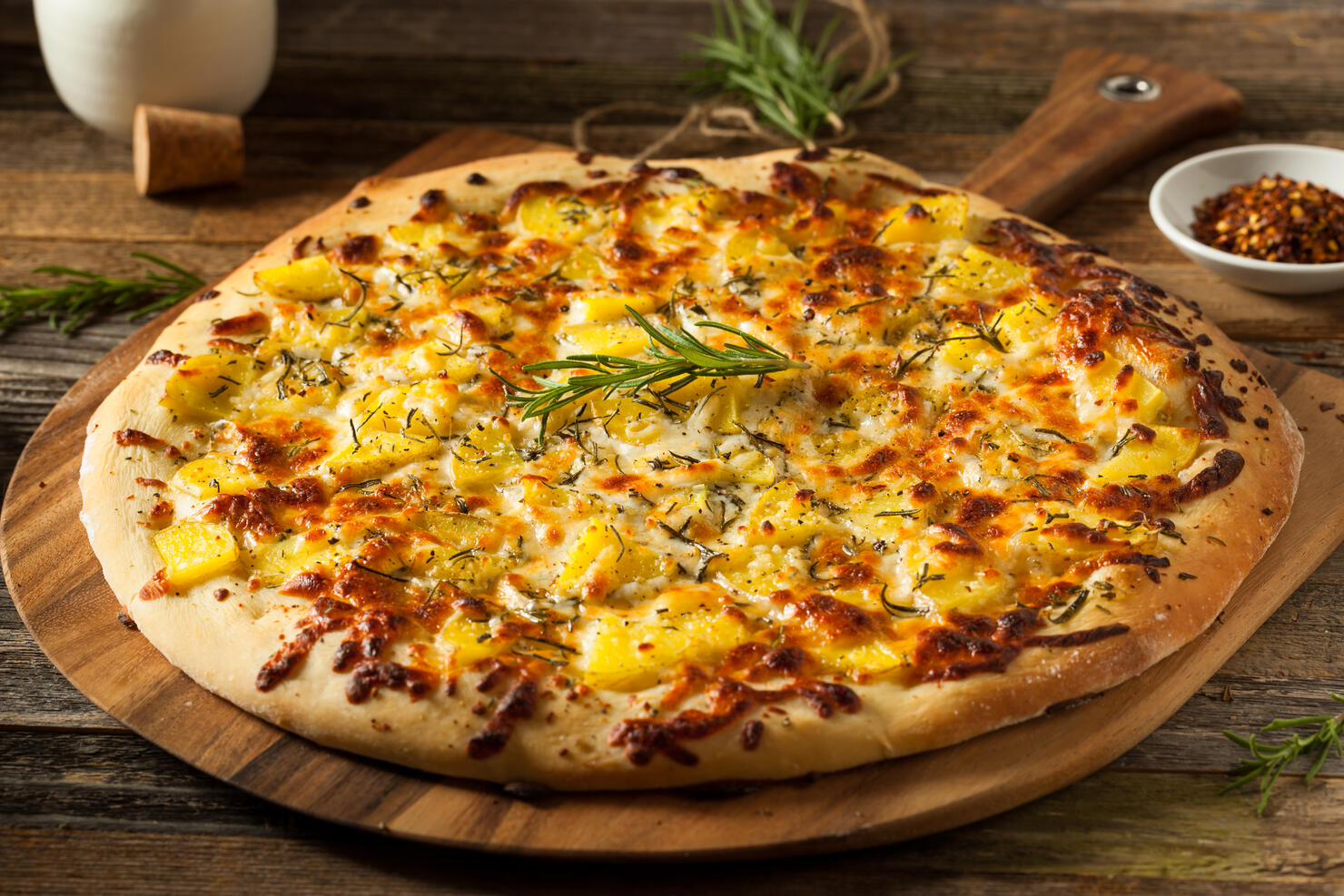 Homemade Potato Rosemary Pizza