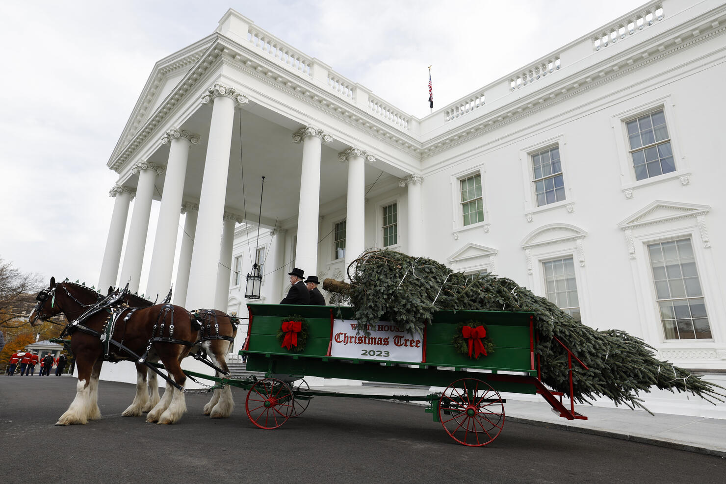 First Lady Jill Biden Receives The 2023 White House Christmas Tree