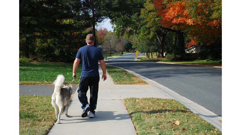 Man walking dog