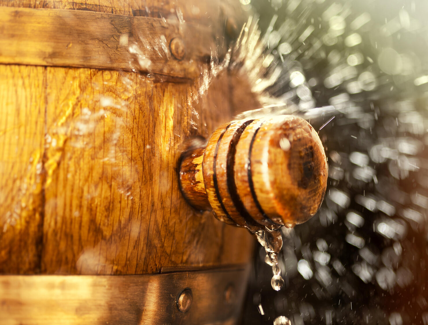Wine Spilling from a Barrel