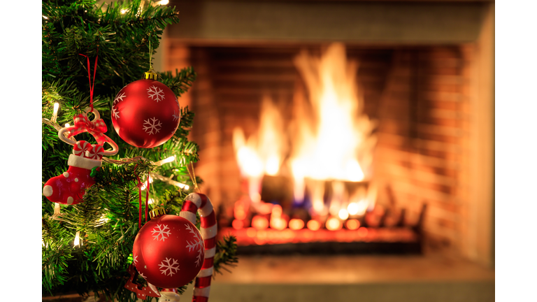 burning fireplace background