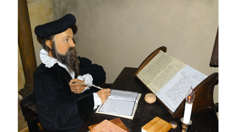 Nostradamus Writing at Desk