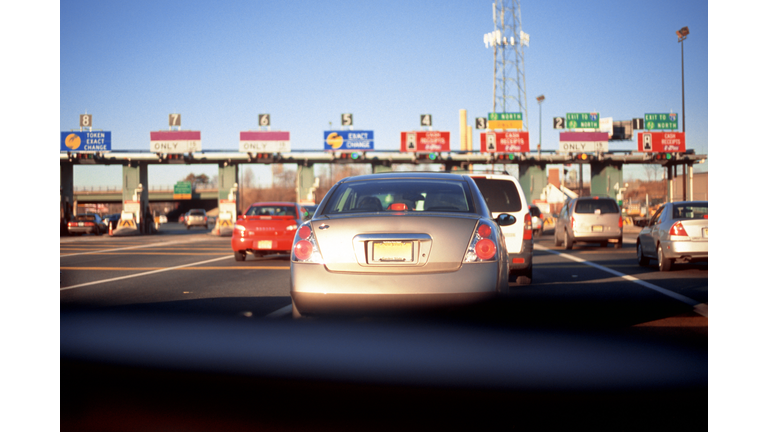 Car Pulling Into Toll Plaza - Garden State Parkway