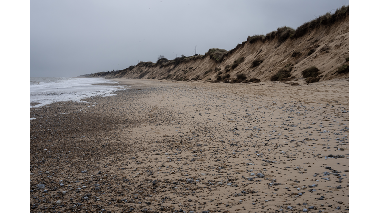 Coastal Erosion Threatens Houses In Hemsby