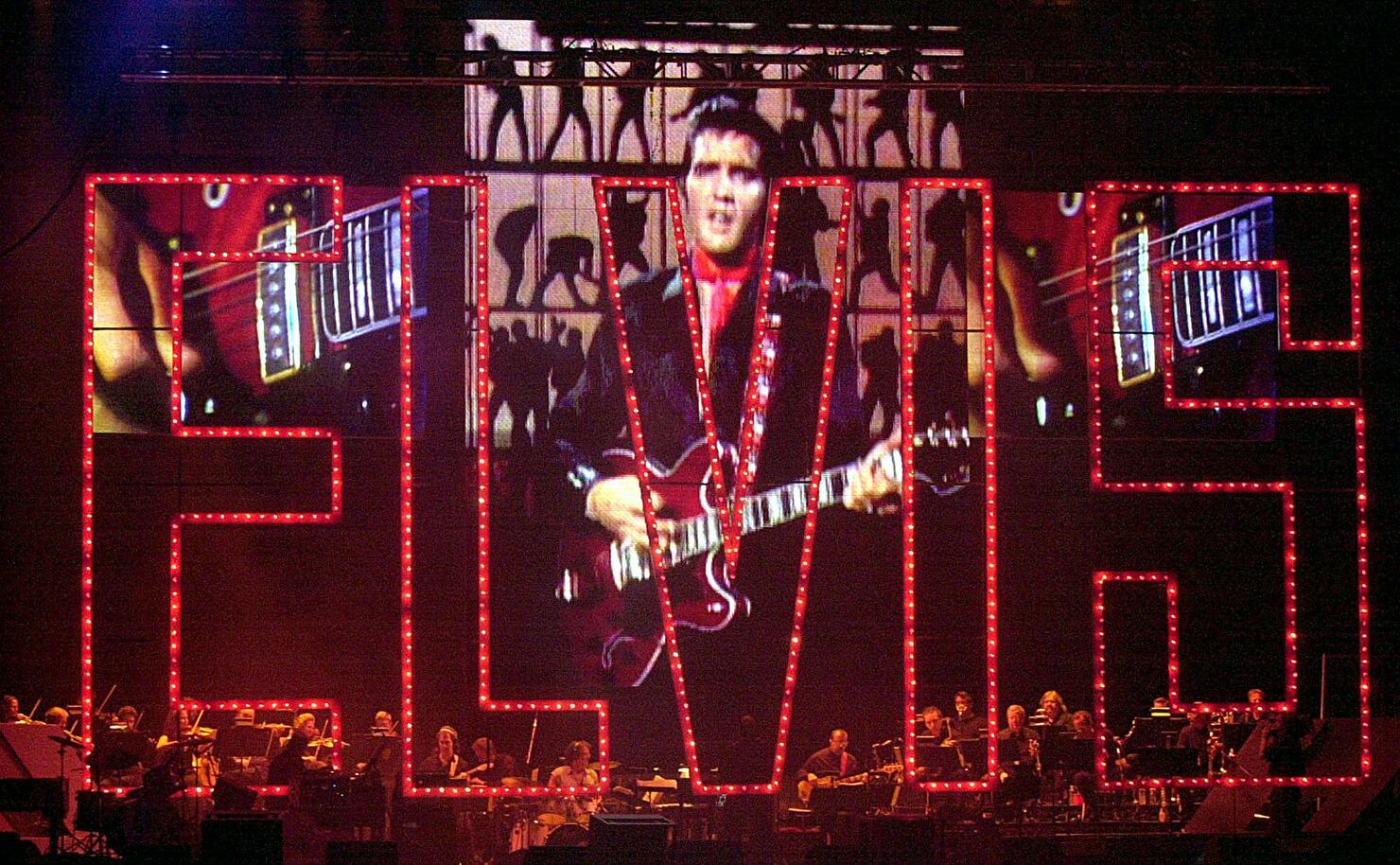The late, great Elvis Presley sings via projection