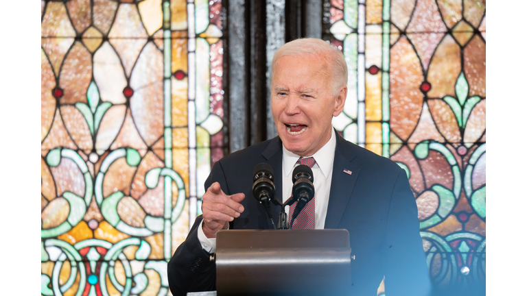 President Biden Delivers Remarks Emanuel AME Church In South Carolina As He Campaigns For Re-Election