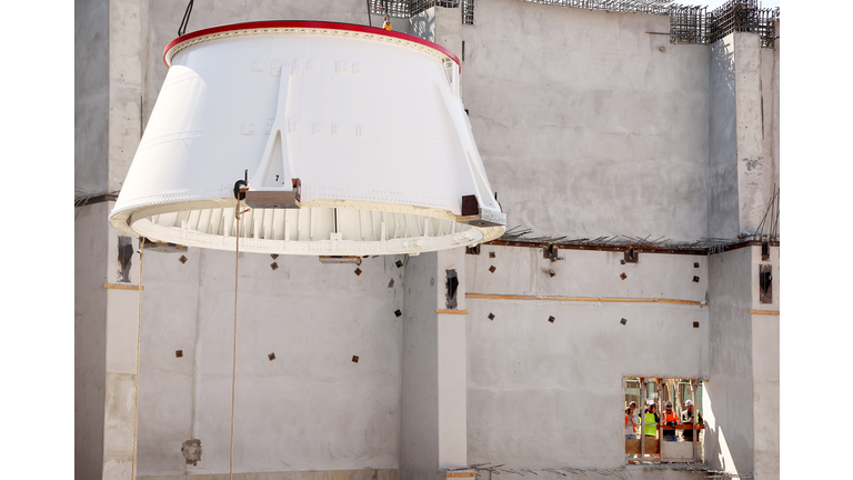 Space Shuttle Endeavour Installation Begins At California Science Center