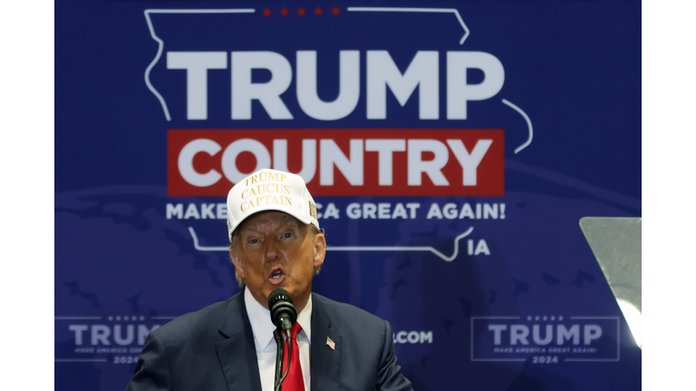 Donald Trump Holds Presidential Campaign Event In Indianola, Iowa