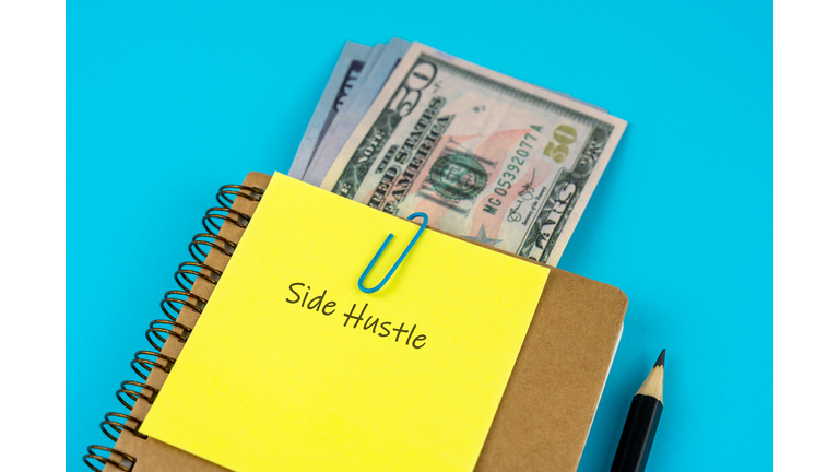 US paper currency side hustle concept