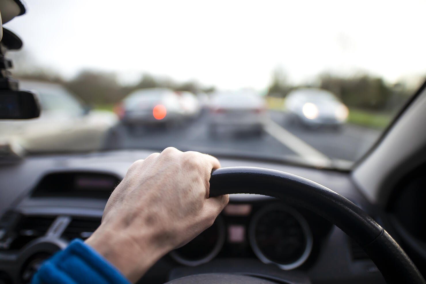 Traffic jam from the driver's perspective