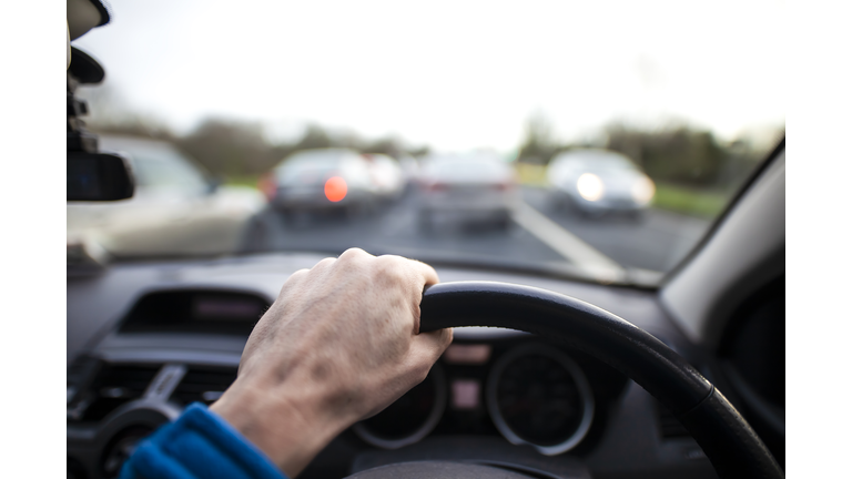 Traffic jam from the driver's perspective