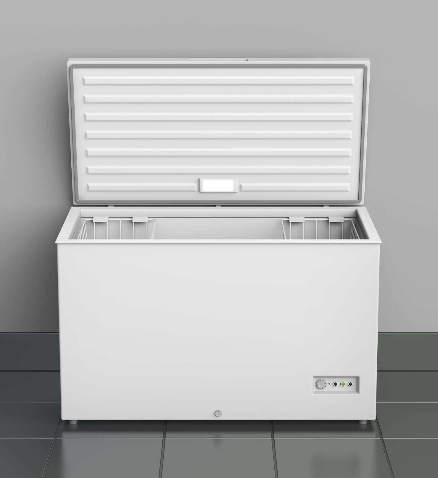 Empty chest freezer