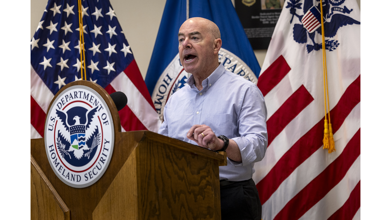 Homeland Security Secretary Mayorkas Holds Media Availability In Eagle Pass, Texas