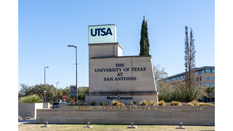 The sign at the UTSA main campus in San Antonio 