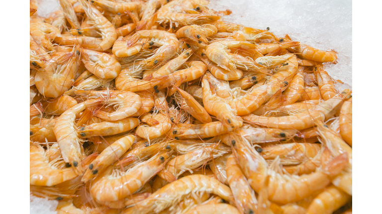 Full Frame Seafood Texture, Cooked Shrimp