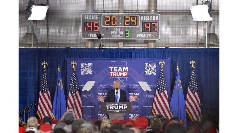 Former President Donald Trump Holds A Campaign Rally In Las Vegas