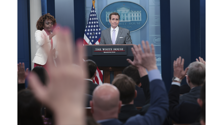 White House Press Briefing Held By Secretary Karine Jean-Pierre And NSC Coordinator For Strategic Communications John Kirby