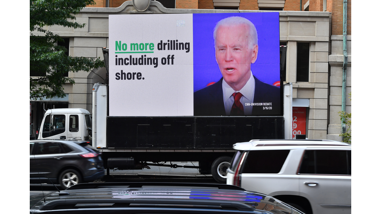 Massive Video Display Outside White House Calls Out President Biden For Breaking Campaign Promise On Oil And Gas Leasing