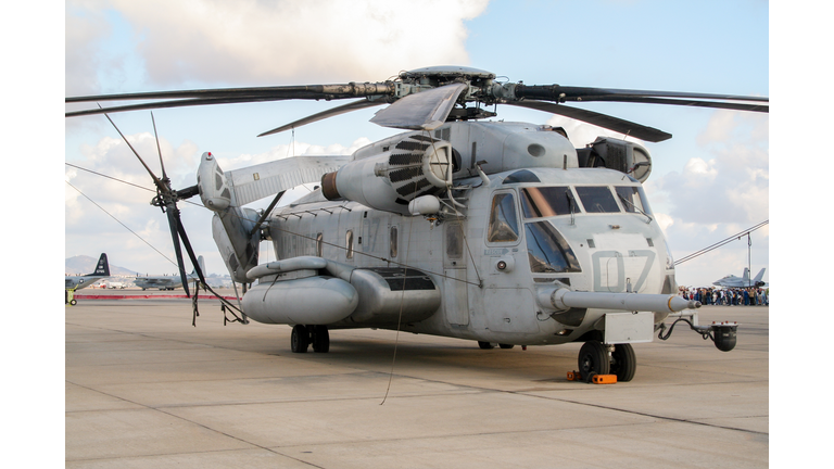 US Marines CH-53E Super Stallion military helicopter