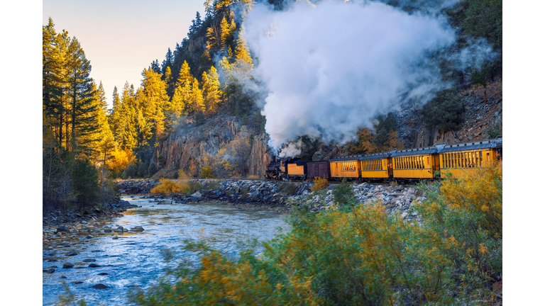 Historic steam engine train in Colorado, USA