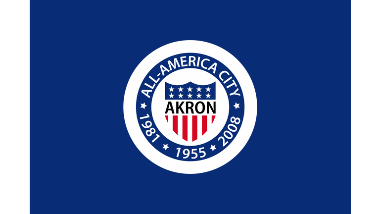 Akron City, Ohio simple flag. US city flag