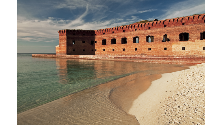 Fort Jefferson and beach.