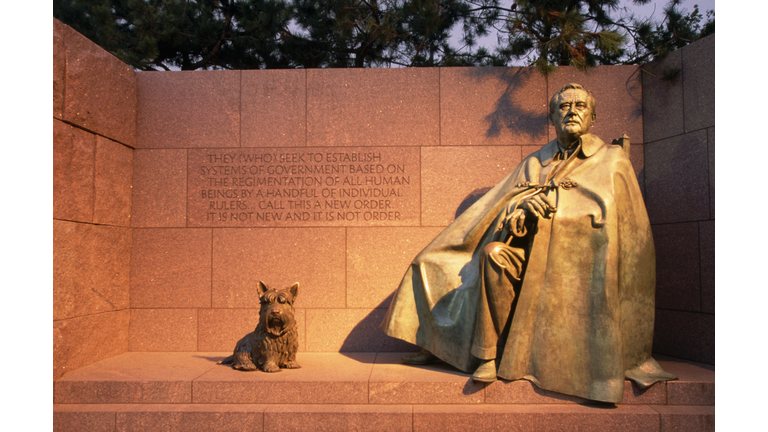 Franklin Delano Roosevelt with Fala by Neil Estern