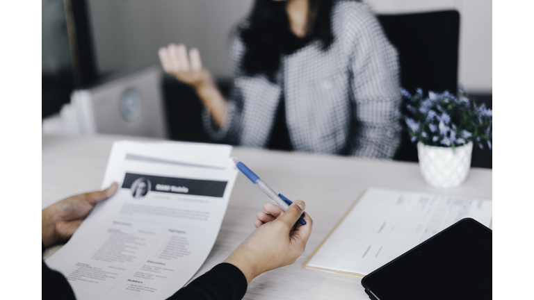 business woman in a job interview