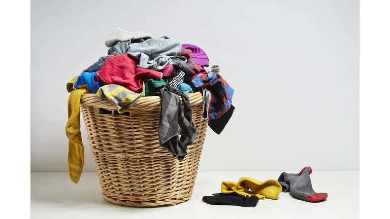 Overflowing laundry basket