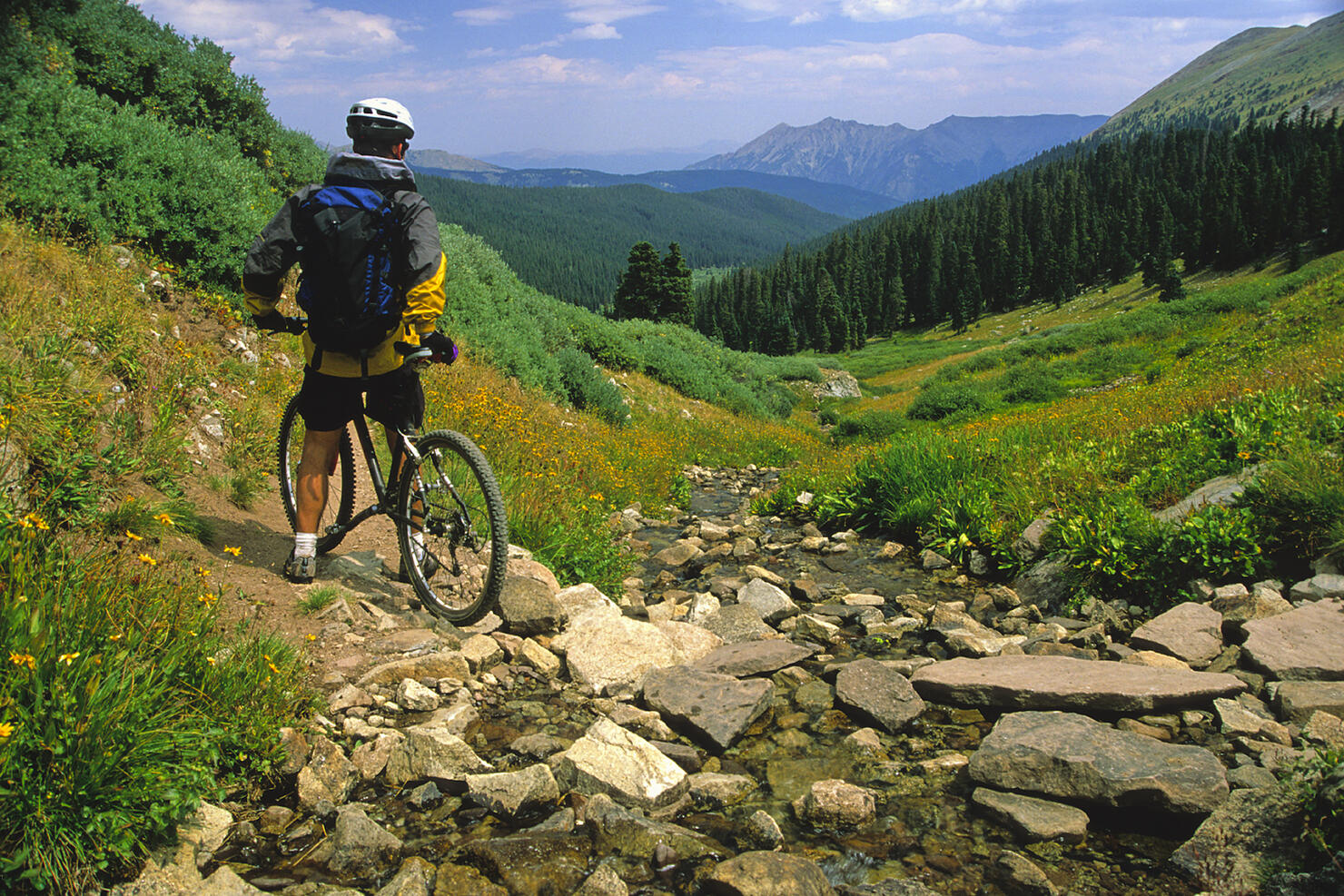 mountain biker landscape mountains