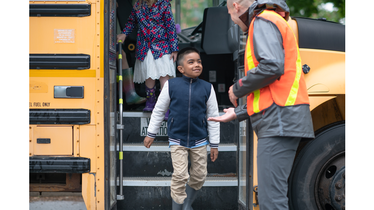 Coming off the school bus